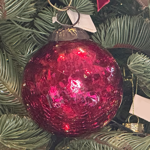 Crackled Ornament - Ruby